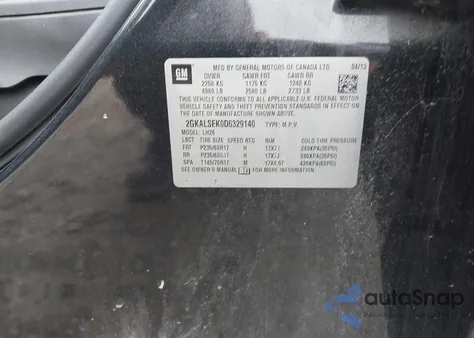 2013 GMC Terrain Sle-2 from USA, damaged, VIN 2GKALSEK0D6329140